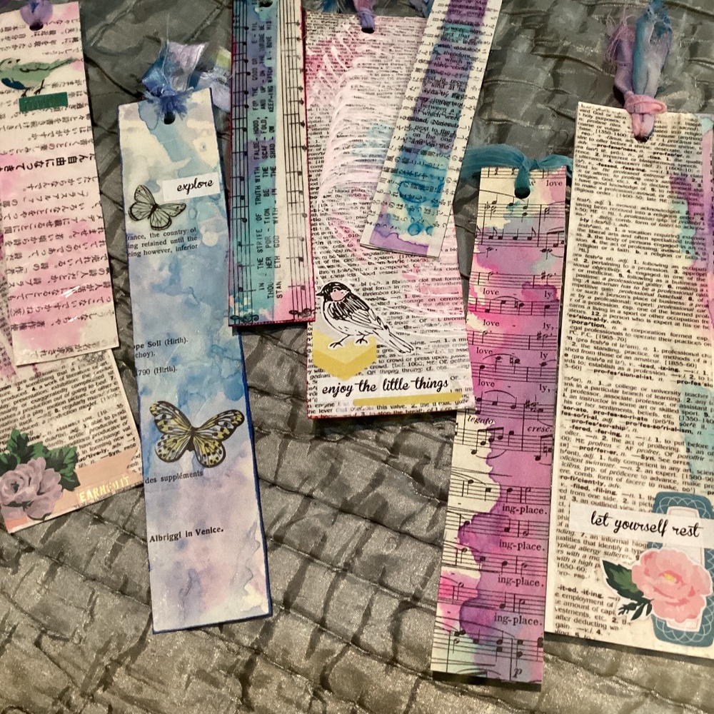 Lot of handmade bookmarks